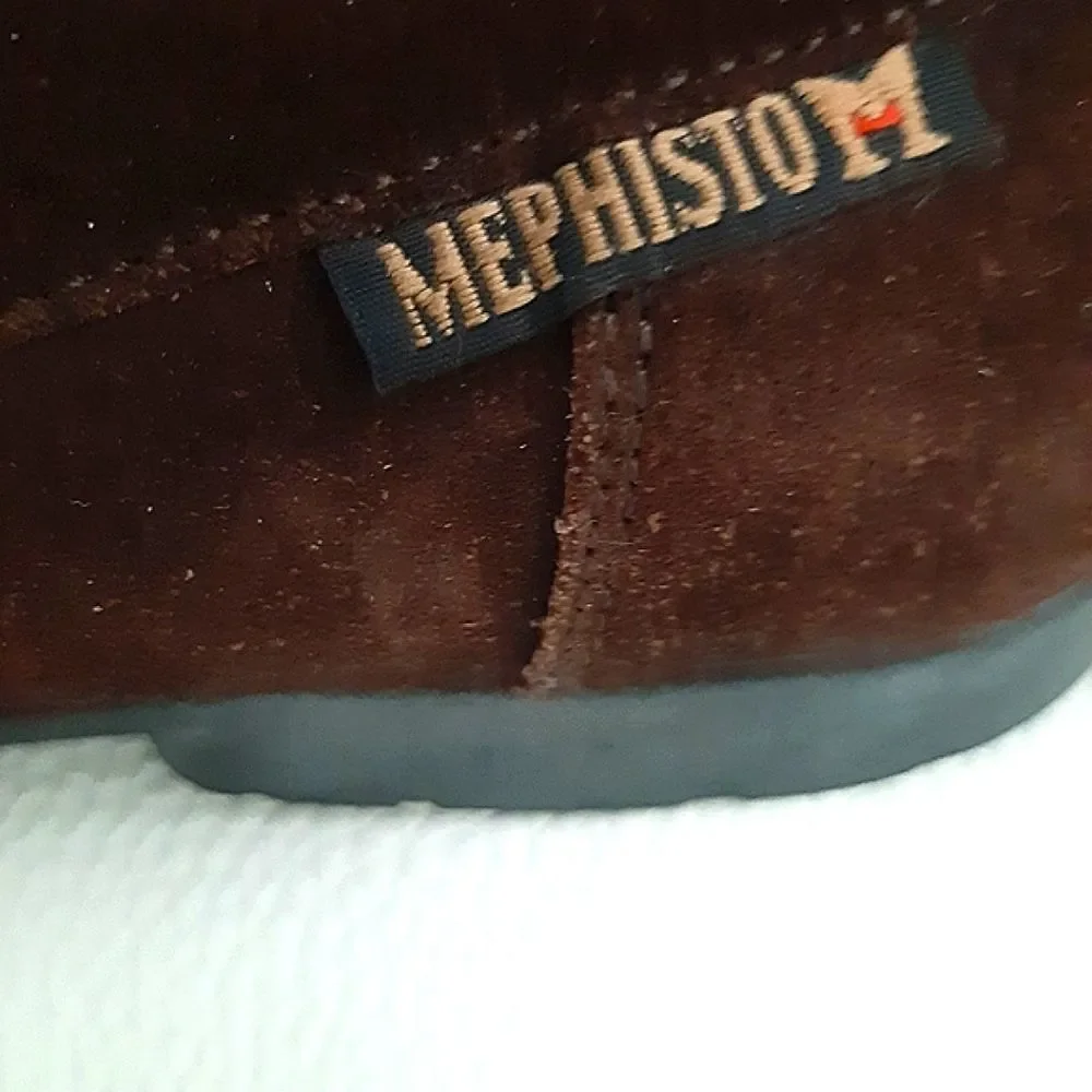 MEPHISTO Baduard Cool Air Brown Leather Suede Slide-On Loafers Size 8.5